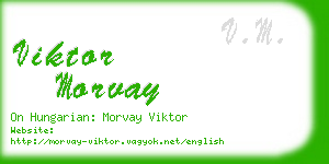 viktor morvay business card